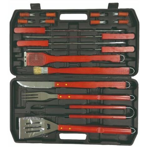 Praknu Set Utensili Barbecue In Acciaio Inox Con Valigetta - Pinza, Paletta, Forchettone E Spazzola Per Grill - Foto 4