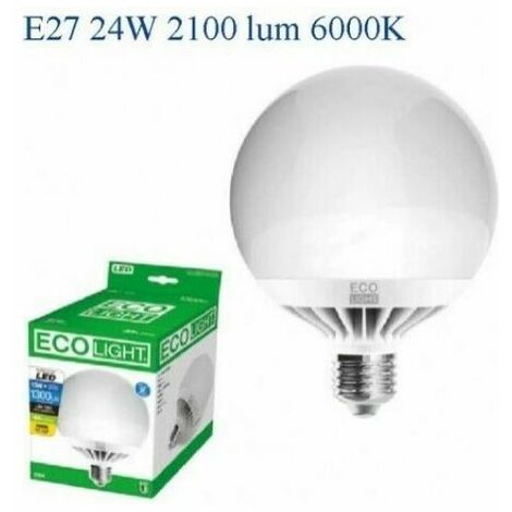 Bisonte Lampadina Led Globo E27 24W=130W 2100lm 6000k