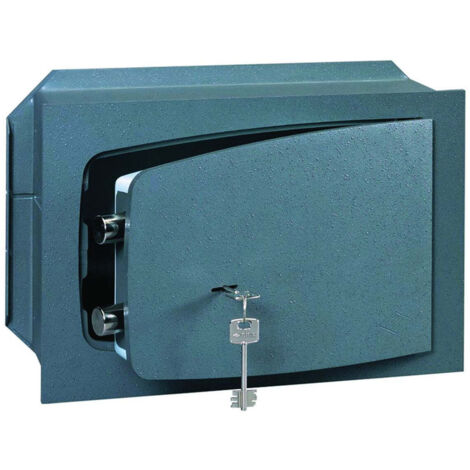Cassaforte Da Incasso A Muro 310x210x150 Mm, In Acciaio 2 Mm Corpo E 4 Mm Porta, Con Doppia Chiave, Grafite, Per Contanti E Gioielli