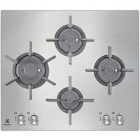 Electrolux PQF645UOX Piano Cottura a Gas 4 Fuochi Griglie in Ghisa Flush  VerticalFlame 60 cm Acciaio