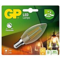 Lampadina LED a filamento Opal, Oliva C35, 4W/470lm, base E14, 3000K