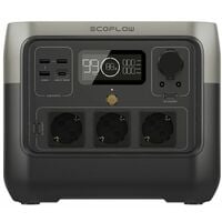 ECOFLOW Centrale elettrica portatile RIVER 2 con pannello solare portatile  da 110W, generatore solare da 256Wh con LiFeP04, fino a 600 W di potenza,  per elettricità di emergenza, campeggio, casa