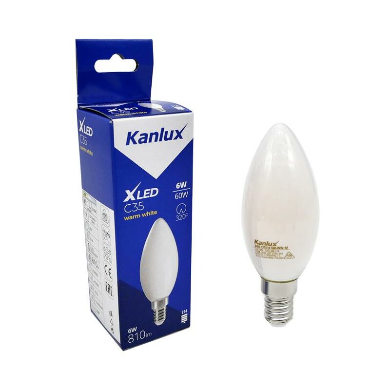 LAMPADINA LED XLED C35E14 6W-WW-M - KANLUX - Luce CALDA