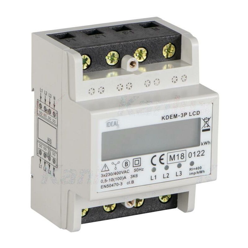 CONTATORE ENERGIA 3P IN 100A KDEM-3P LCD - KANLUX