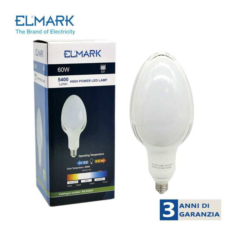 LAMPADA LED ALTA POTENZA 60W 6500K E27 - Luce FREDDA