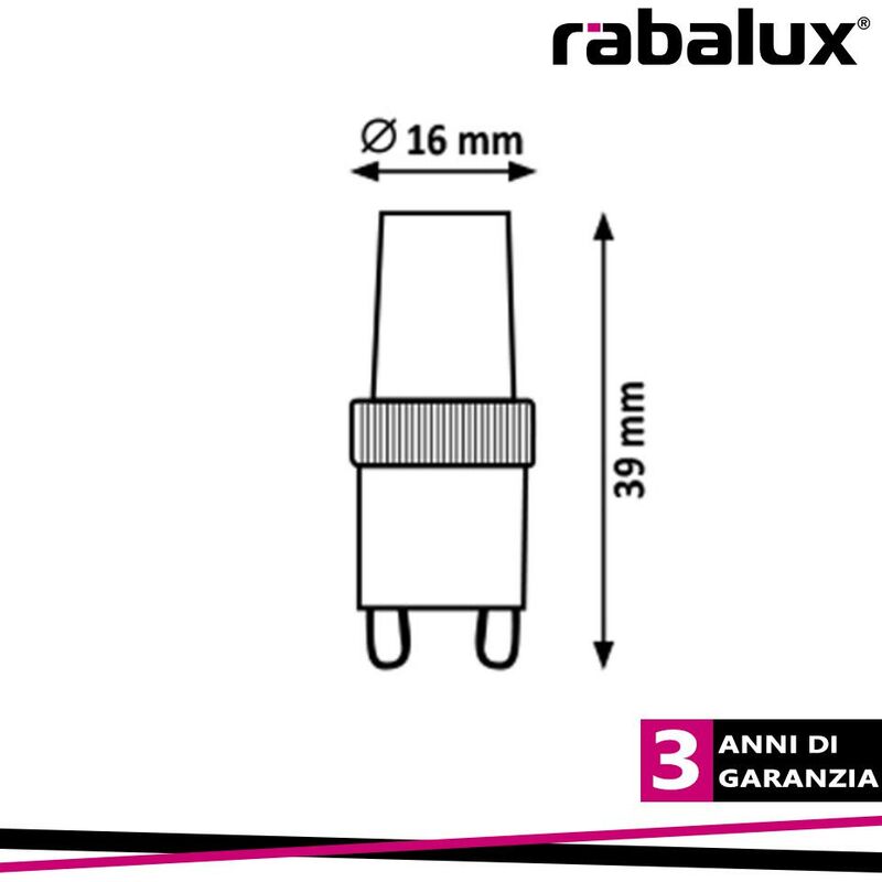 Lampadina Led G9 a Capsula 2W SMD opaca Bianco freddo 6500K