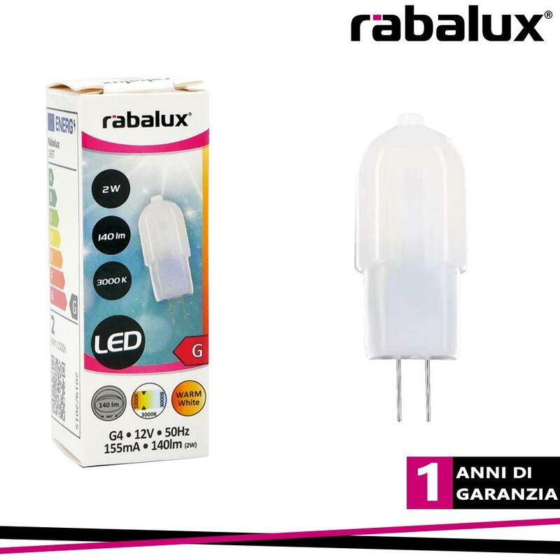 Lampadina led spillo g4 2watt resa 18watt risparmio energetico 2700k pezzi  6