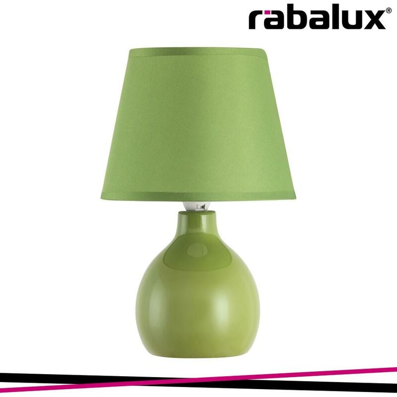 INGRID, CERAMIC TABLE LAMP WITH FABRIC SHADE