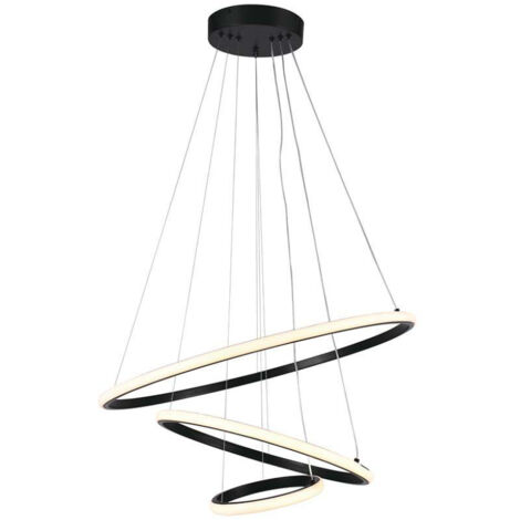 V-TAC Lampadario LED a Sospensione con 3 Cerchi 32W in Metallo Colore Nero 604020cm 3000K (1/5)