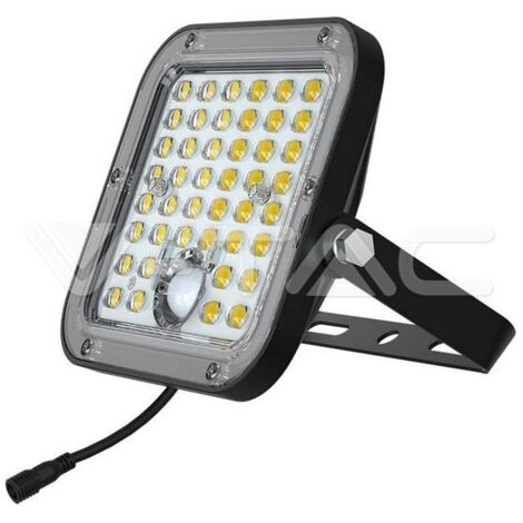 10W LED PROIETTORE SOLARE LIFEPO BATTERY 3.7V CORPO NERO 6000K - Luce FREDDA