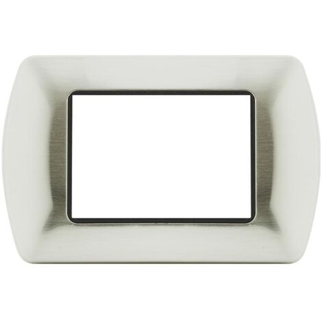 Placche Compatibili METALLO Bticino LIVING International 3 4 7 posti vari colori  T05 - 3 Posti - Acciaio nickel spazzolato
