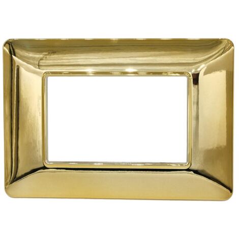 Placche compatibili bTicino MATIX 3 4 6 posti MODULI PLACCA per supporti 503SA  T03 - 3 posti - oro lucido