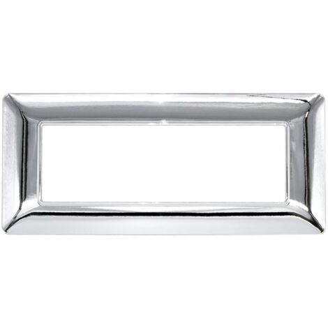 Placche compatibili bTicino MATIX 3 4 6 posti MODULI PLACCA per supporti 503SA  T04 - 6 posti - argento lucido