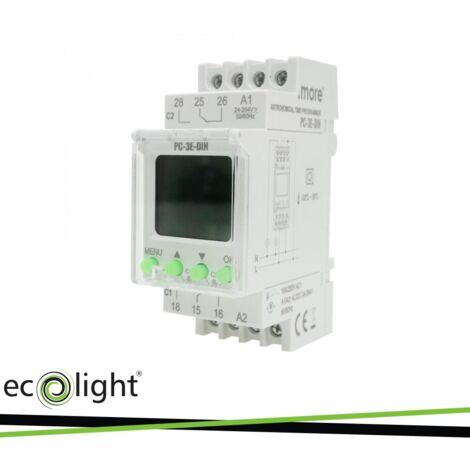 PROGR.ASTRONOMICO ELETTRONICO  PC-3E-DIN 3600W 16A 2 CANALI (1/3)