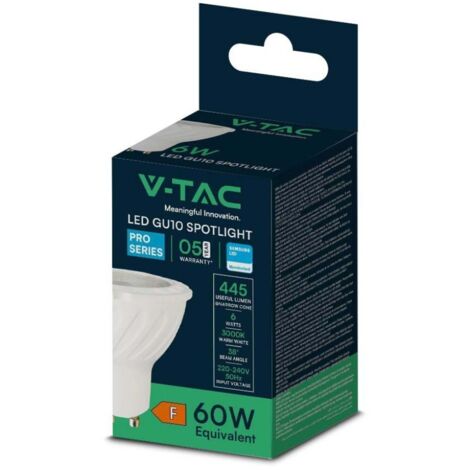 Lampadina led v-tac chip samsung 6w gu10 3000k vt-277 - 21165