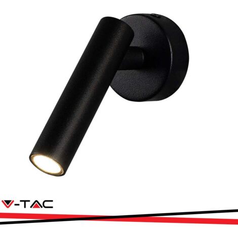 2W FARETTO LED DA PARETE ROTONDO 4000K CORPO NERO                                                        - Luce NATURALE