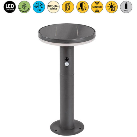 Lampada solare da giardino con sensore di movimento 10W Alaska LED antracite 77018 Rabalux