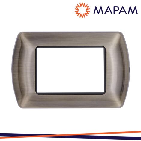 Placca T1 metallo bronzo ottone Tot09 Electric 3 4 7 posti  placca 3 posti