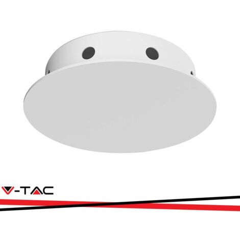 V-TAC Rosone Magnetico per Lampadario d:150h:35mm con 8 Fori laterali Colore Bianco Opaco