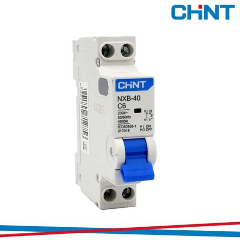 Interruttore magnetotermico Chint 1P+N 6A 4,5ka curva C