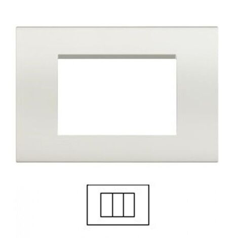 Placche Compatibili Bticino LIVING LIGHT placca 3 4 7 moduli per supporti LN4703  T01-3 posti-bianco
