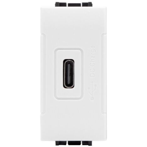 Presa Caricatore USB Type C Bianca - Compatibile con Bticino Living Light - TOT