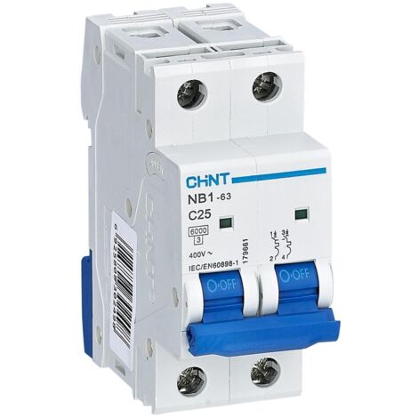 Chint interruttore magnetotermico nb1-63/c32-2p-6 -int mt 2p 32a curva c (1/3)