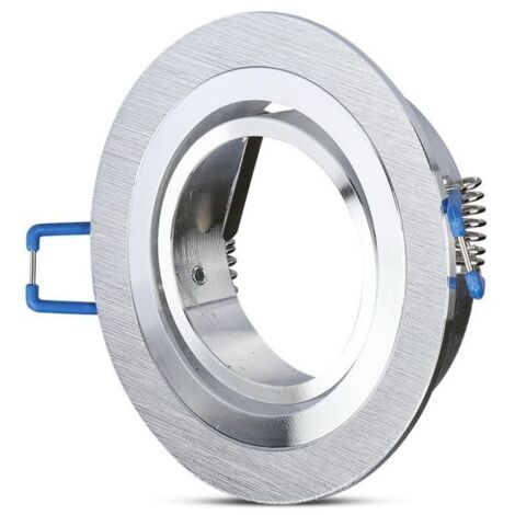 V-TAC VT-782RD Portafaretto led da incasso rotondo orientabile in alluminio spazzolato GU10 GU5.3 sku 3600