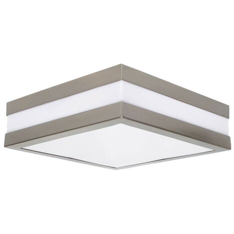 plafoniera cromo opaco jurba stagna quadrato 2 luci E27 (1/5)