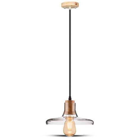 LAMPADARIO CON PORTALAMPADAVETRO TRASPARENTE CON 3 M. CAVO