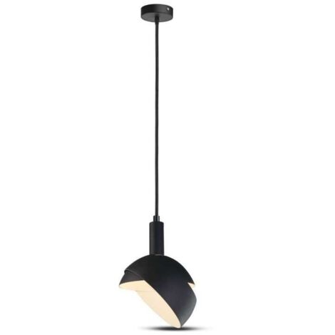 V-TAC VT-7100-B Lampadario led pendente moderno con paralume orientabile in alluminio 1MT E14 Ø180mm colore nero sku 3921 (1/5)