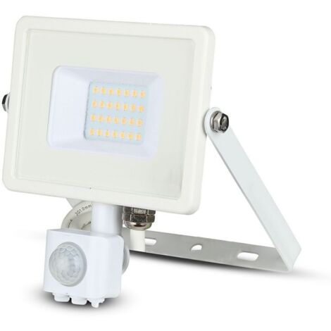 20W LED PROIETTORE CON SENSORE SAMSUNG CHIP CUT-OFF FUNZIONE CORPO BIANCO3000K - Luce CALDA