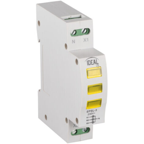 L713 - SANDASDON INDICATORE LUMINOSO LED SU GUIDA DIN 1 MODULO PER TENSIONE TRIFASE Spia Di Segnalazione