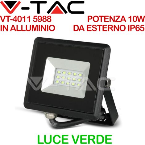 10W LED PROIETTORE SMD E-SERIES CORPO NERO LUCE VERDE IP65