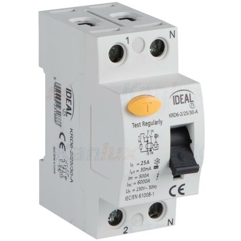 Interruttore Differenziale Puro 2P 25A 6kA 30mA 220V Salvavita 2