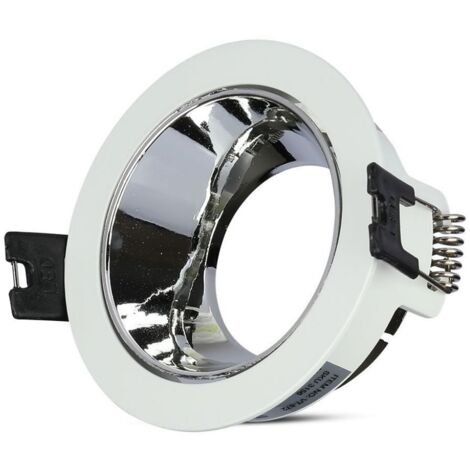 GU10 FITTING BIANCO, CHORME ROTONDA