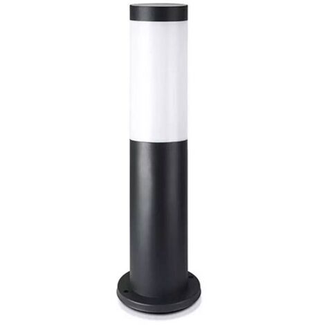 E27 PALETTO CON LAMPADA 45CM SENSORE CORPO IN ACCIAIO INOX NERO IP44