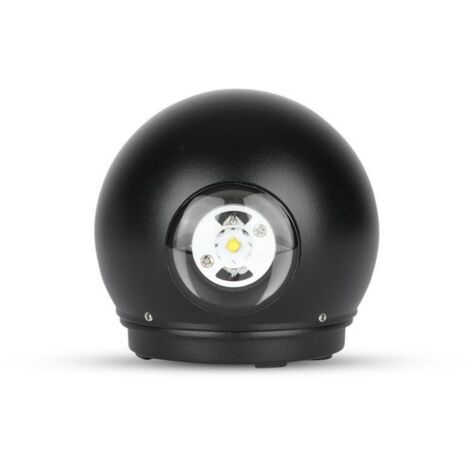 6W LED WALL LIGHT CORPO NERO ROTONDO IP65 4000K - Luce NATURALE (1/5)