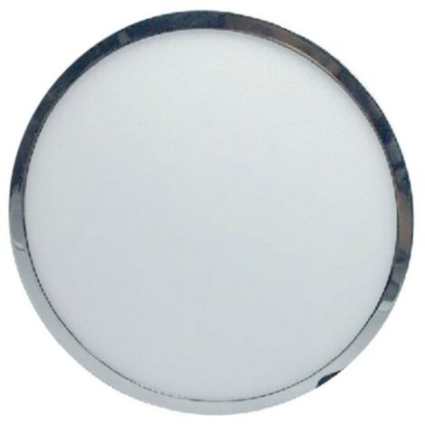 12W PANNELLO LED MONTATO SUPERFICIE SOTTILE CROMO ROTONDO BIANCO CALDO 3000K - Luce CALDA (1/3)