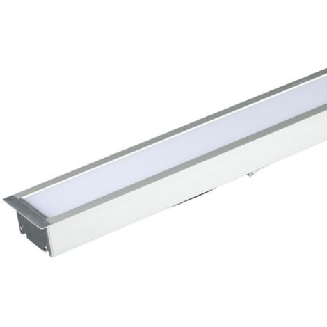 LUCE LINEARE LED SAMSUNG CHIP - 40W INCASSO CORPO D ARGENTO 6400K                                        - Luce FREDDA