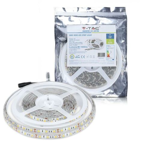 Striscia Led V-Tac IP20 5mt 60LED SMD 5050 6400k