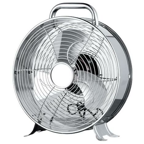 Ventilatore Da Scrivania Challenge 7 Pollici, Bianco Metallizzato, Oscillante E Regolabile
