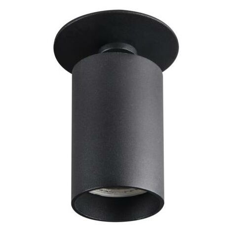 porta faretto incasso decorativo sporgente chiro tondo GU10 orientabile nero
