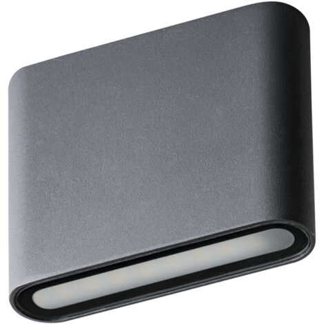 lampada parete led facciata 230v doppia luce grafite 8 watt bianco naturale (1/5)