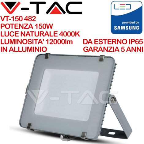 150W LED PROIETTORE SMD SAMSUNG CHIP CORPO GRIGGIO 4000K                                                 - Luce NATURALE