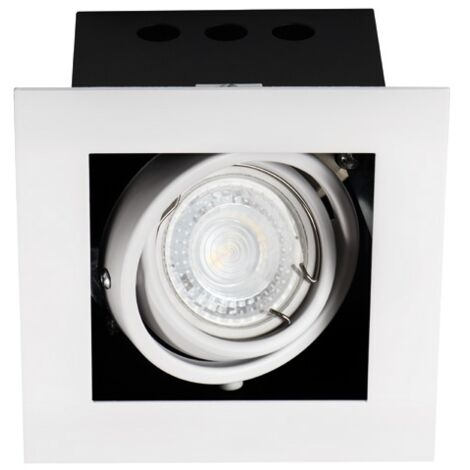 faretto incasso decorativo bianco GU10 1 luce orientabile quadrato (1/3)