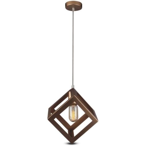 LAMPADARIO CON PORTALAMPADA GEOMETRICO ORO CHAMPAGNE 3D QUADRATO (1/5)