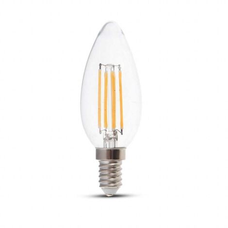 V-Tac VT-1986 Lampadina LED candela filamento 4W E14 100LM/W luce bianco caldo 3000K 214301