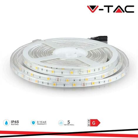 Striscia Led a Batteria per armadio 2,4W SMD 5050 1 metro IP20 con sensore  di movimento Bianco Freddo 6500K Wisdom 