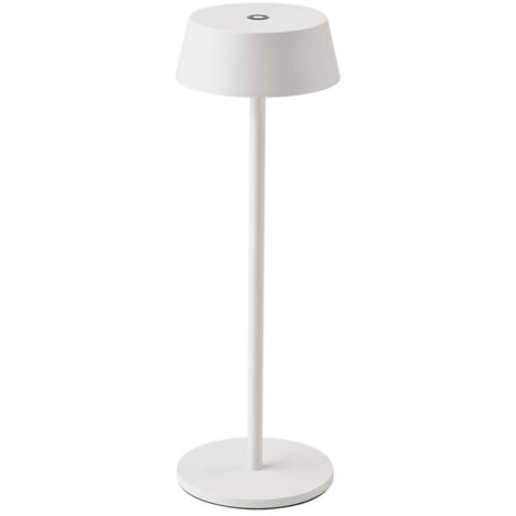 2W LAMPADA LED DA TAVOLO  IN ALLUMINIO RICARICABILE CON TOUCH DIMMERABILE COLORE BIANCO IP54 3000K       - Luce CALDA (1/5)